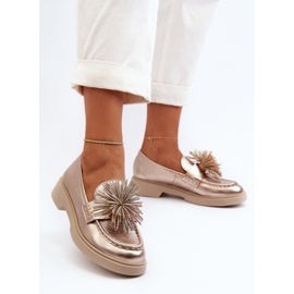 CheBello Mocasines Mujer Piel 4383 Dorado 6