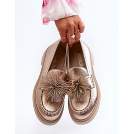 CheBello Mocasines Mujer Piel 4383 Dorado 2