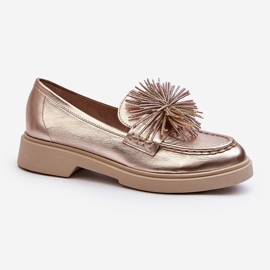 CheBello Mocasines Mujer Piel 4383 Dorado 5