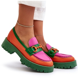 Mocasines Mujer Piel Con Adorno CheBello 4444 Naranja multicolor 13