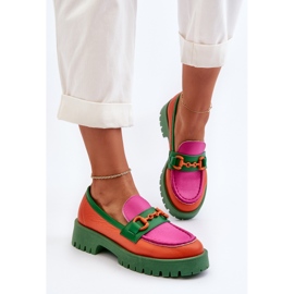 Mocasines Mujer Piel Con Adorno CheBello 4444 Naranja multicolor 5