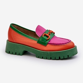 Mocasines Mujer Piel Con Adorno CheBello 4444 Naranja multicolor 7