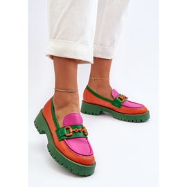Mocasines Mujer Piel Con Adorno CheBello 4444 Naranja multicolor 8