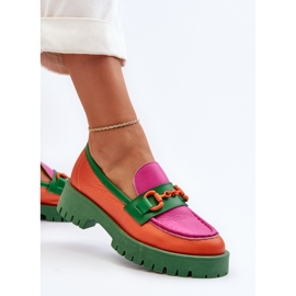 Mocasines Mujer Piel Con Adorno CheBello 4444 Naranja multicolor 9