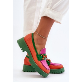 Mocasines Mujer Piel Con Adorno CheBello 4444 Naranja multicolor 10