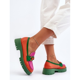 Mocasines Mujer Piel Con Adorno CheBello 4444 Naranja multicolor 11