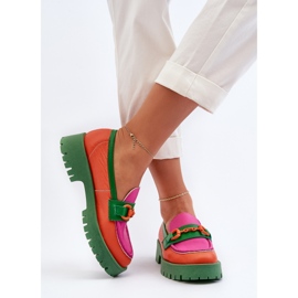 Mocasines Mujer Piel Con Adorno CheBello 4444 Naranja multicolor 12