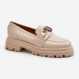 Mocasines Mujer Piel Con Adorno Laura Messi 2780 Beige 4