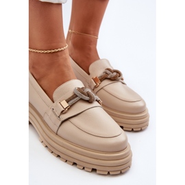 Mocasines Mujer Piel Con Adorno Laura Messi 2780 Beige 6