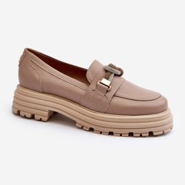 Mocasines Mujer Piel Con Adorno Laura Messi 2780 Beige Oscuro 3