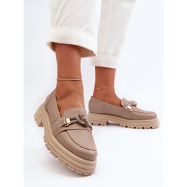 Mocasines Mujer Piel Con Adorno Laura Messi 2780 Beige Oscuro 4