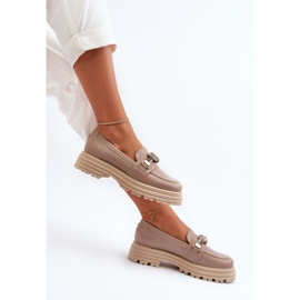 Mocasines Mujer Piel Con Adorno Laura Messi 2780 Beige Oscuro 8
