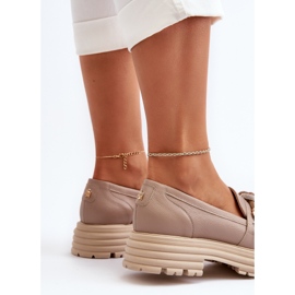 Mocasines Mujer Piel Con Adorno Laura Messi 2780 Beige Oscuro 7