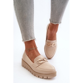 Mocasines Mujer Plataforma Con Adorno, Beige Claro Kaldina 4