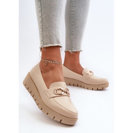 Mocasines Mujer Plataforma Con Adorno, Beige Claro Kaldina 3