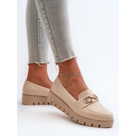 Mocasines Mujer Plataforma Con Adorno, Beige Claro Kaldina 5