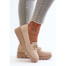 Mocasines Mujer Plataforma Con Adorno, Beige Claro Kaldina 6