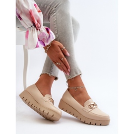 Mocasines Mujer Plataforma Con Adorno, Beige Claro Kaldina 8