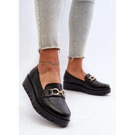 Mocasines De Mujer Con Plataforma Y Adorno, Negro Kaldina 3
