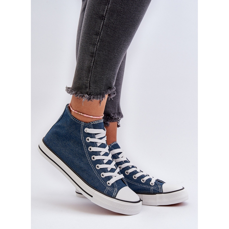 Socerio zapatillas denim de mujer azul 2