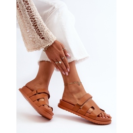 Chanclas clásicas Molie Camel para mujer marrón 7