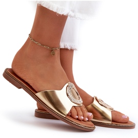 Chanclas de Mujer con Adorno Dorado Cilima 8