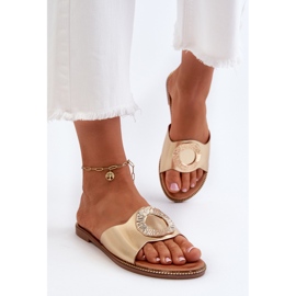 Chanclas de Mujer con Adorno Dorado Cilima 4