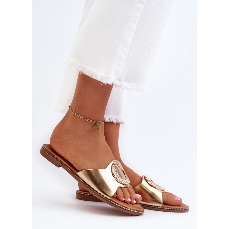 Chanclas de Mujer con Adorno Dorado Cilima 2