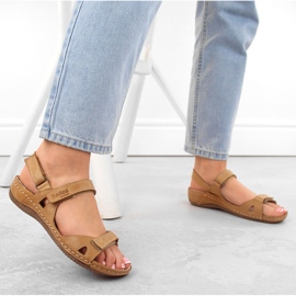 Sandalias mujer piel Helios 205 marrón cómodas 7