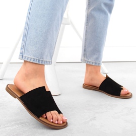 Chanclas de ante para mujer, color negro eVento 4586 2