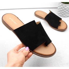 Chanclas de ante para mujer, color negro eVento 4586 4