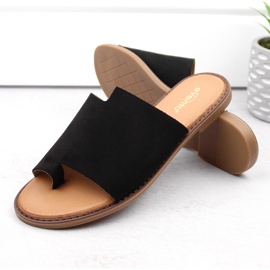 Chanclas de ante para mujer, color negro eVento 4586 7