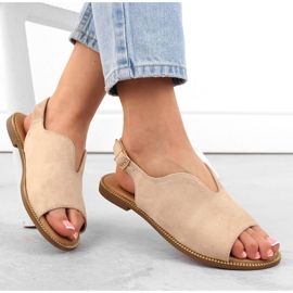 Sandalias planas mujer ante beige Potocki BF47305 5