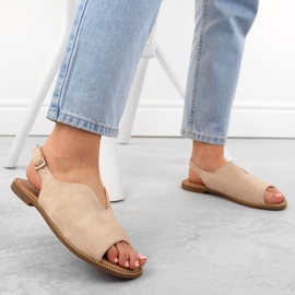 Sandalias planas mujer ante beige Potocki BF47305 6