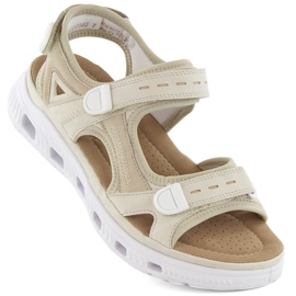 Sandalias mujer cómodas velcro beige Rieker 64074-60 10