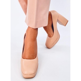 Zapatos de tacón ancho Nessa Nude beige 4