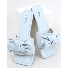 Chanclas Nisha con suela cuadrada azul 3
