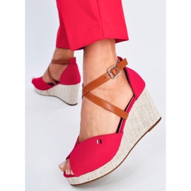Sandalias de cuña con puntera abierta Berna Red rojo 3
