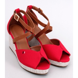 Sandalias de cuña con puntera abierta Berna Red rojo 5