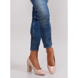 Salón lacado tacón ancho m263p Beige multicolor rosa 1