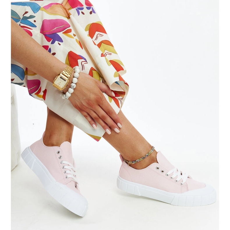 Zapatillas de tela rosa de Eduard rosado 1