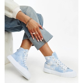 Zapatillas altas de tela Raissa azul 1 Zapatillas altas de tela Raissa azul 1