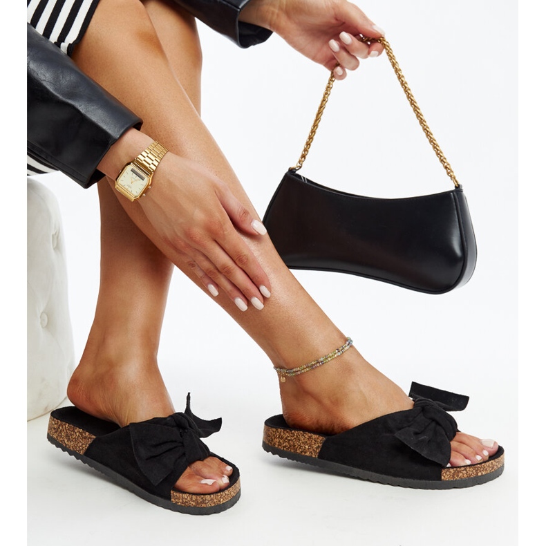 Pantuflas negras con suela de corcho Giova negro 1 Pantuflas negras con suela de corcho Giova negro 1