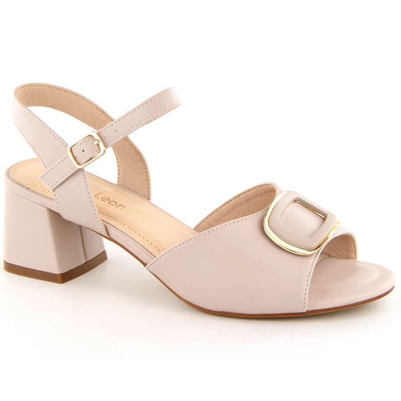 Sandalias elegantes de tacón Sergio Leone W SK435A, beige 1