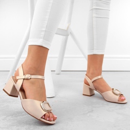 Sandalias mujer elegantes tacón beige Sergio Leone SK891 3