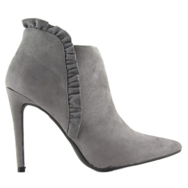 Botas de tacón alto con volante c71p gris. 3
