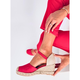 Alpargatas plateadas cuña rojas rojo 2