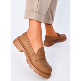 Andral Mocasines plataforma caqui beige 4