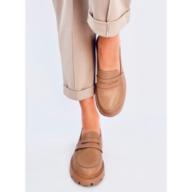 Andral Mocasines plataforma caqui beige 2