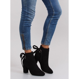 Botines tacón ancho con cinta la01p Negro 3